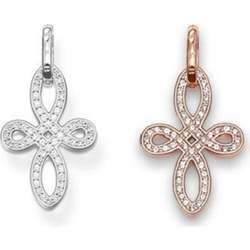 Rose Gold Color White Zirconia Simple Small Love Chinese Knot Pendants 2018 Ethnic Chain Necklace Pendant Jewelry Gift for Women