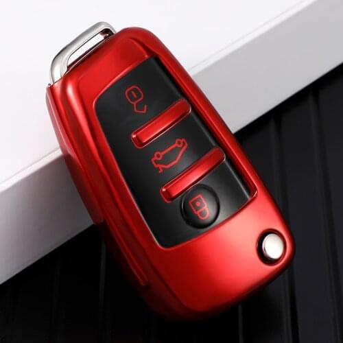 TPU Car Key Case Cover For Audi A3 A4 A5 A7 8P B6 B7 B8 C6 4F RS3 Q3 Q7 TT 8L 8V S3 Folding Remote Control Protection Box