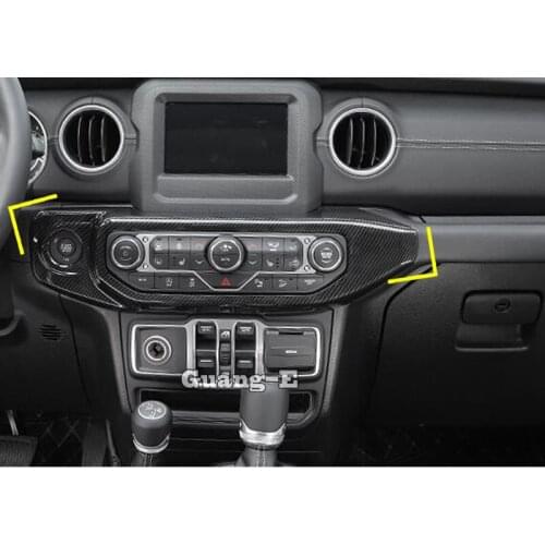 Car Garnish Lamp Trim ABS Chrome Front Middle Air Conditioning Switch Parking Panel Frame For Jeep Wrangler JL 2018 2019 2020