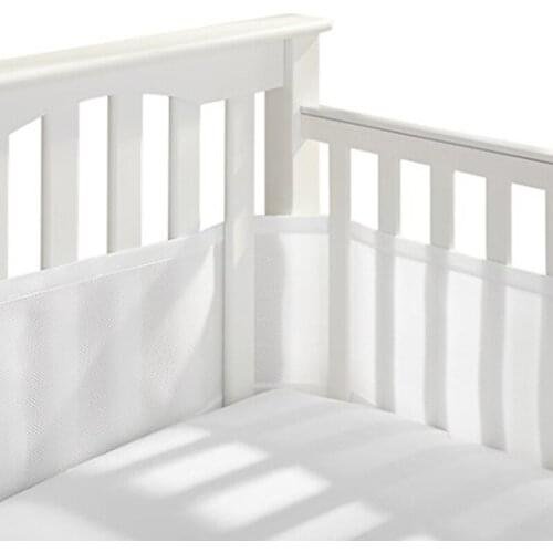 Baby Nursery Breathable Baby Bed Bumper One-piece Crib Around Cushion Cot Protector Pillows Newborns Room Decor Polyester Solid