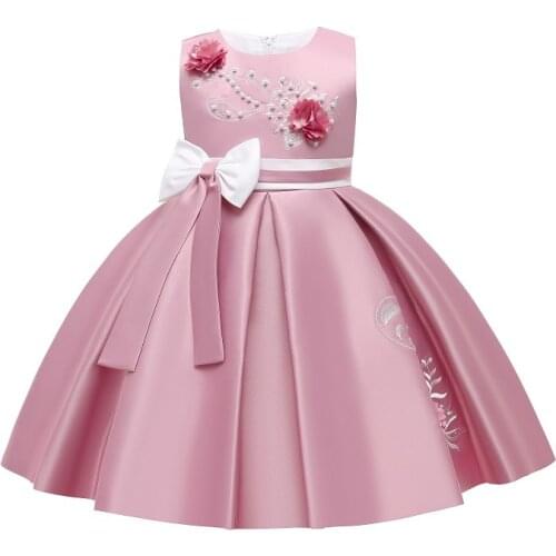 Flower Summer Floral Bow Kids Princess Dress Ball Gown Dresses Children Dress Elegant Tutu For Girl Costume Party Wedding Party