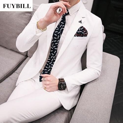 FUY BILL 2021 New Mens Suit Two-piece Business Casual Suits Overalls Groom Wedding Dress Best Men Slim Suit Men Christmas Suit