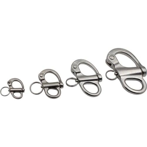 1PCS Stainless Steel 316 Rigging Sailing Fixation Bail Snap Shackle Sailboat Eye Hooks for Watercraft Yacht Hardware Accessories