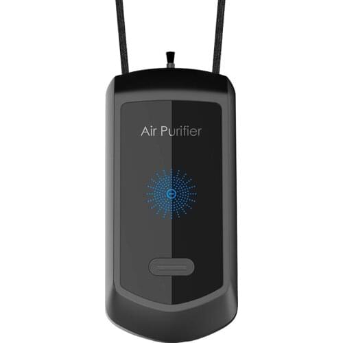 Fashionable Personal Wearable Mini Portable Car Oxygen Bar Negative Ion Generator Hanging Neck Air Purifier Black