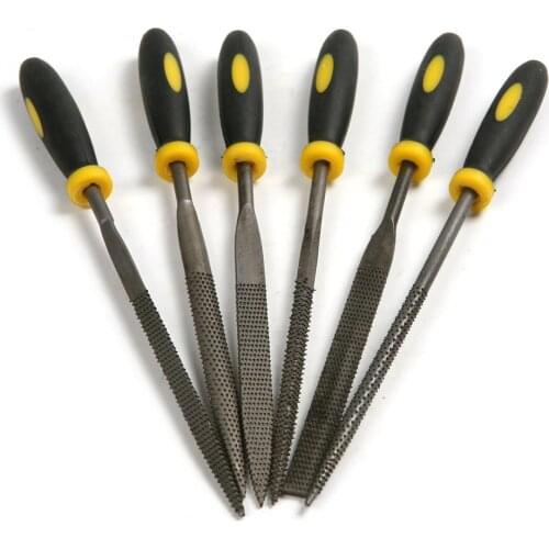 6PCS Mini Rasp Repair File Set Kit Woodworking Craft Work Micro Handle DIY Tool