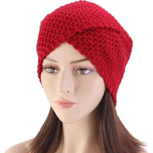 NEW Womens Knitted Beanie Headband Crochet Headwrap Luxury Divas Winter Knit Turban Head wrap Twist Hijab Turbante