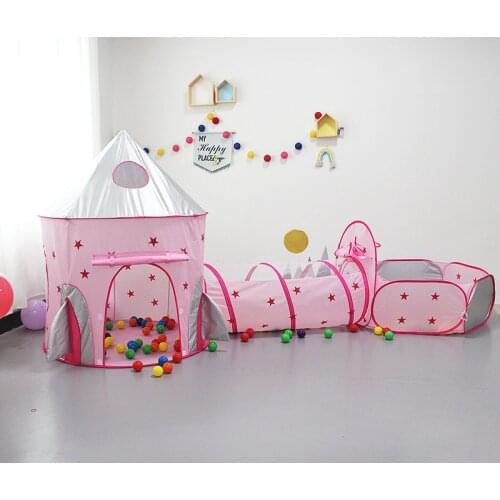 3 in 1 Childrens Tent Baby Playground Toy Ball Pool Portable House Tipi Dry Pool Tents Crawling Tunnel Pool Ball Pit Kids Tent