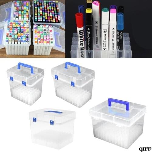 Drop Ship&Wholesale Transparent Marker Pens Storage Box Container Art Craft Tray Office Desk Organizor June 3
