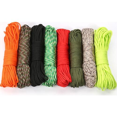 5 Meters Dia.4mm 7 Stand Cores Parachute Cord Lanyard Outdoor Camping Rope Climbing Hiking Survival Equipment Tent Accessories