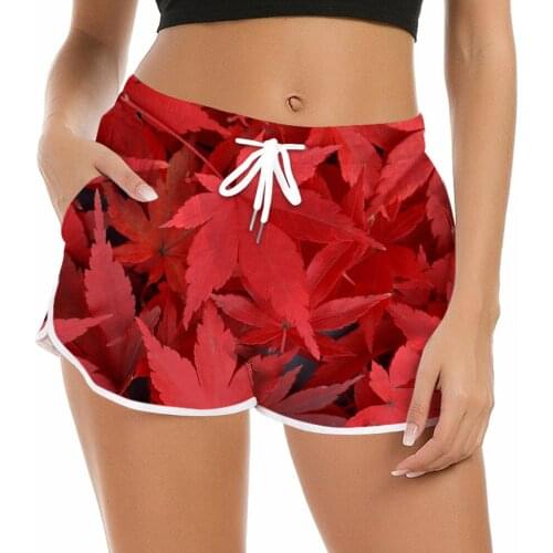 CLOOCL Womens Shorts Summer Weed Plant Maple Leaf 3D Printing Harajuku Shorts for Female Fashion Casual Daughter Beach Shorts