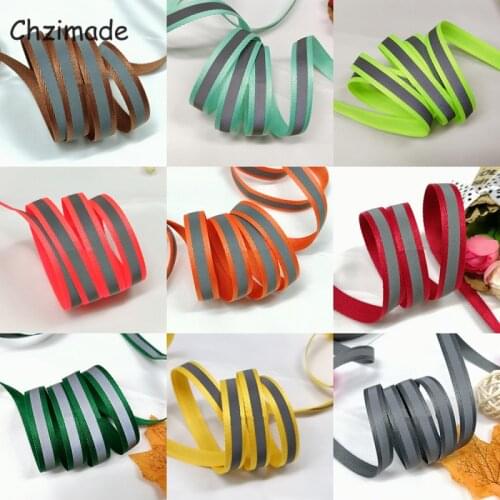 Chzimade 1CM*10M Reflective Lace Ribbon Thread Line Cord Embroidery Polyester Trimming Threads For Clothes Diy Sewing Supplies