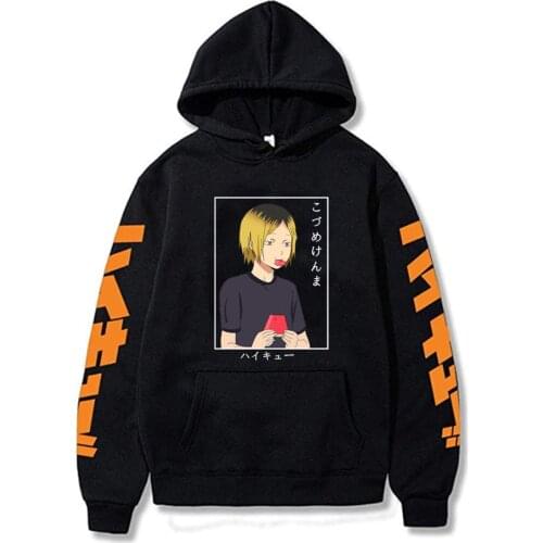 Hot Japanese Anime Haikyuu Kenma Kozume Hoodies Men Kawaii Cartoon Clothes Unisex Oversized Long Sleeve Streetwear Sweatshirt
