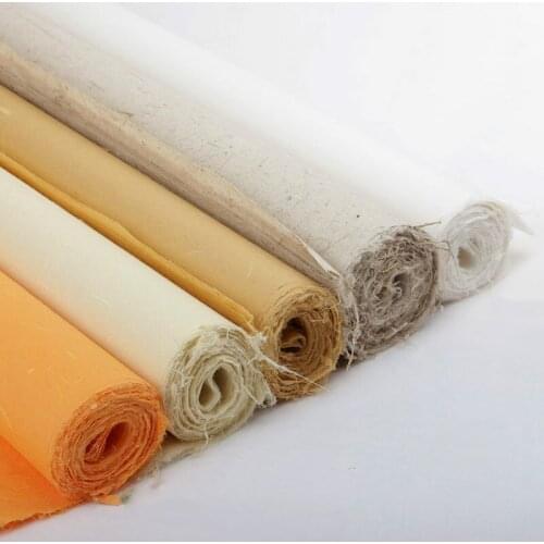 Yun Long Fiber Rice Paper Carta Di Riso Chinese Half-Ripe Xuan Paper Calligraphy Paper with Flower Tea Painting Supplies