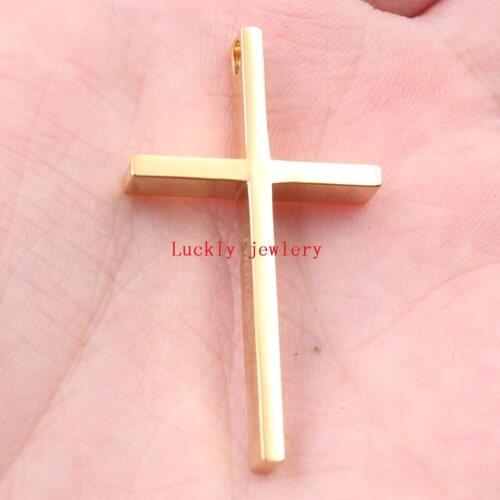 Gold Stainless Steel Cool Cross Charms Pendant Necklace Punk HIp-hop jazz mens jewelry