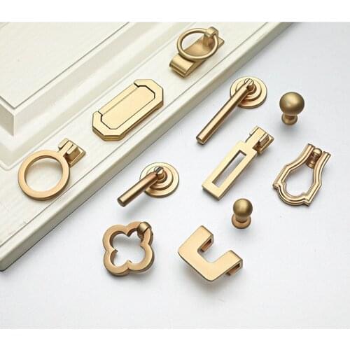 1 PC Gold Knurled/Textured simple kitchen cabinet knobs and handles Drawer Pulls Bedroom Knobs Brass T Bar Cabinet Hardware