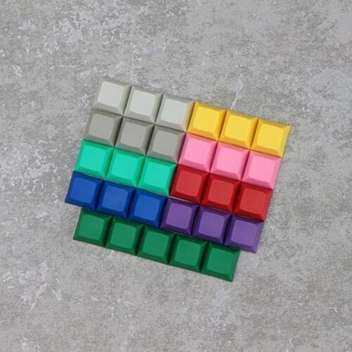 10pcs DSA Profile Keycap For Cherry Mx Switch Mechanical Keyboard Colorful Red Yellow Blue Green Pink Purple Grey 1u PBT Key Cap
