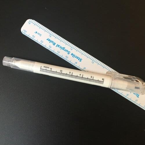 10Pcs Purple Positioning Eyebrow Skin Marker Pen with Measuring Ruler Tattoo accesories Microblading Maker pen Measure Tool