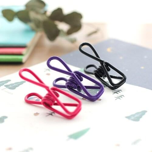10pcs Clip Multipurpose Colorful Stainless Steel Clips Clothes Pins Pegs Socks Hanging Pegs Clips Hot Sale Household Clothespin
