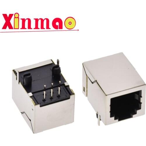 10pcs RJ11 socket rj12 telephone socket 56-6p6c female with shielded copper shell L = 18.5mm