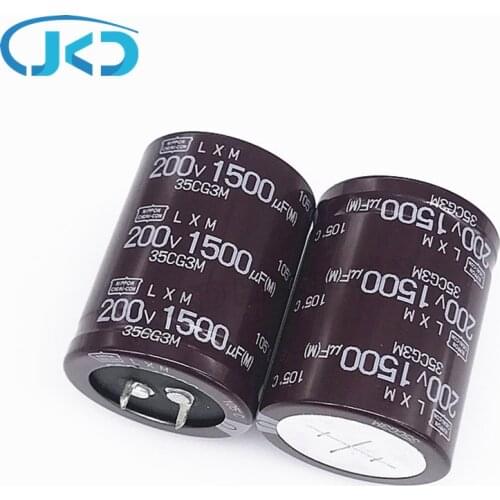 2Pcs 1500uF 200V NCC LXM Series 35*45mm Low ESR 200V1500uF Aluminum Electrolytic Capacitor NIPPON CHEMI CON