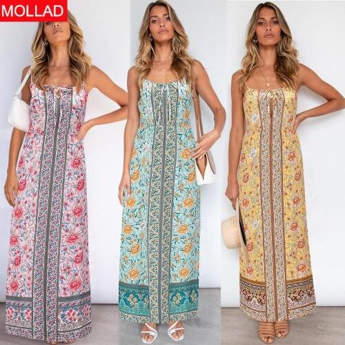 2021 Season New Vintage Floral Dress European and American Womens Clothing Plus Size Sexy Slim Bohemian Strap Dress