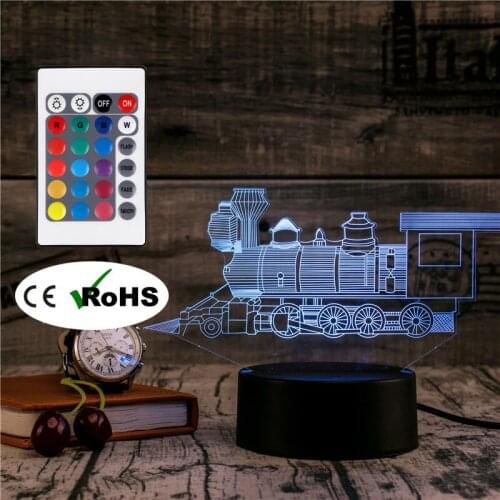 3D Led Novety Lighting Creative Gift Night Light Table Lamp Bedside Train Light Led Home Corridor Hotel Party Atmosphere Lights
