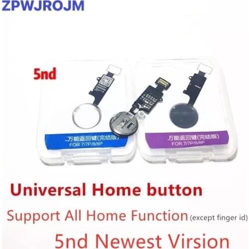 5pcs/lot 5nd Universal Home Button Flex Cable for iPhone 7 8 Plus Menu Keypad Return ALLFuction Solution