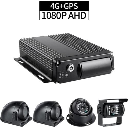 4G+GPS 4CH 1080P AHD Audio/Video Recorder Remote Monitoring by PC/Phone GPS Positioning G-sensor Delayed Shutdown for Truck Bus