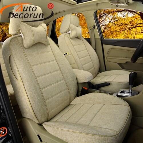 AutoDecorun Custom Fit Car Seats for Mazda 5 Seat Covers Sets Accessories Linen Fabric Car Cushion Seats Supports Auto Styling