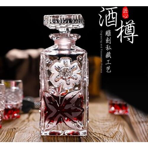 Leadless crystal with lid wine maker creative glass wine bottle foreign wine pot wine set sealed red wine bottle bubble wine pot