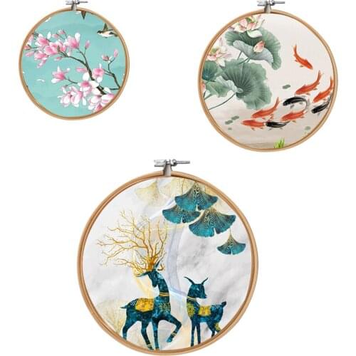 Wooden Handy Cross Stitch Machine Embroidery Hoop Ring Bamboo Frame Embroidery Hoop Round Shed Needlecraft Sewing Tools
