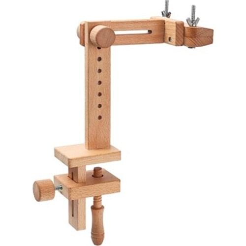 Wooden Embroidery Hoop 360 Degree Rotation Adjustable Desktop Stand Cross Stitch Rack Frames Ring Sewing