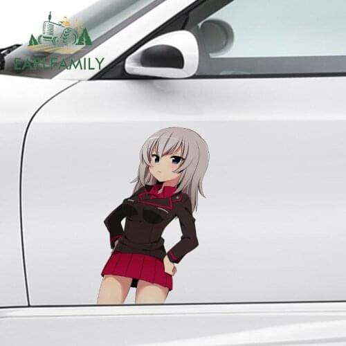 EARLFAMILY 43cm x 28.1cm for Girls und Panzer Kuromorimine Anime Car Sticker Personality Decal Waterproof Camper Car Styling