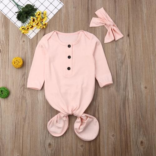 Newborn Baby Cotton Swaddle Wrap Swaddling Sleeping Bag Blanket Headband Set