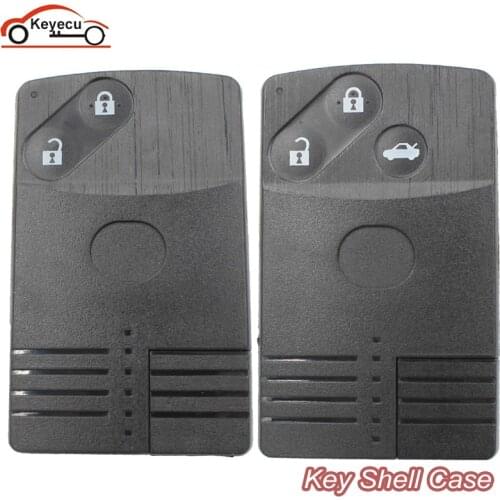 KEYECU Replacement Smart Card Remote Car Key Shell Case for Mazda 5 6 CX-7 CX-9 RX8 Miata 2 Button with Insert Blade Uncut