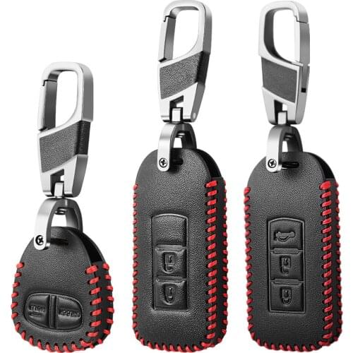 Leather Car Keychain Key Holder Bag Case Storage Bag for Mitsubishi Lancer 10 9 EX Outlander 3 ASX L200 Competition Car Styling
