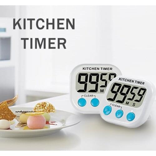 Kitchen Timer Digital Cooking Sport Multifunctional Household Countdown Timer Practical Alarm Clock Blue Button with AAA Battery