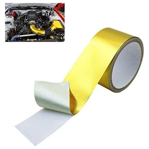 9mx5cm Auto Car Motorcycle Exhaust Pipe Heat Shield Wrap Tape Foil Heat Insulating Tape Wrap Shield Adhesive Car Products