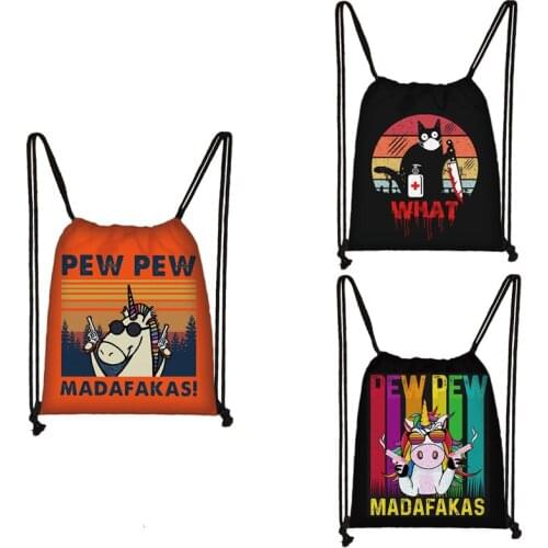 Unicorn Bundle Pocket Girls Boys Fashion Backpack Teenagers Portable Daily Shopping Bag Gift