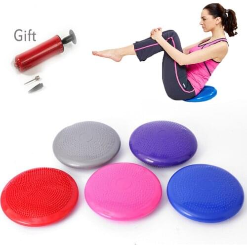 Inflated Thicken Anti-riot Balanced Yoga Plate Cushion Spiky Massage Ball Sensory Wobble Pad Ankle Knee Board Massage Ball Mat