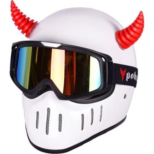 Car Motorcycle Helmet Devil Horns Claw Sticker Sucker Motocross Full Face Off Road Helmet Decor Party Cosplay Props Auto Styling