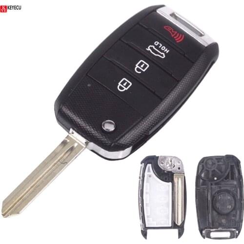 Keyecu New Replacement Folding Remote Key Shell Case Fob 3+1 Button for Kia Sorento Carens K3 K5
