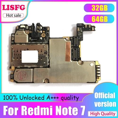 For Xiaomi Redmi Note 7 Motherboard Original 32GB 64GB ROM For Hongmi Note 7 Redmi Note 7 Logic Board Mainboard 3GB 4GB RAM