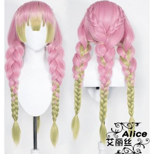 Anime Demon Slayer Kimetsu no Yaiba Nezuko Mitsuri Kanroji Cosplay Wigs