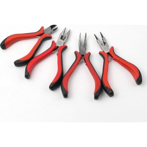 1PCS 11-13.5cm Multiple Style Red Handle Jewelry Pliers For Fashion Jewelry Repairing DIY Handmade Making Tools Accessories