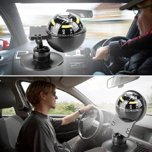 Portable Pocket Ball Dashboard Dash Mount Navigation Compass Car Boat Truck Suction Black New 2021