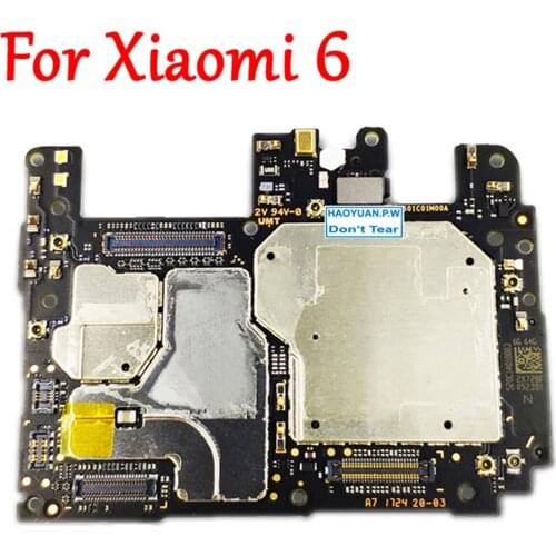Tested)Full Work Original Unlock Motherboard For Xiaomi 6 Mi 6 Mi6 M6 64GB Logic Circuit Board Plate Global Firmware