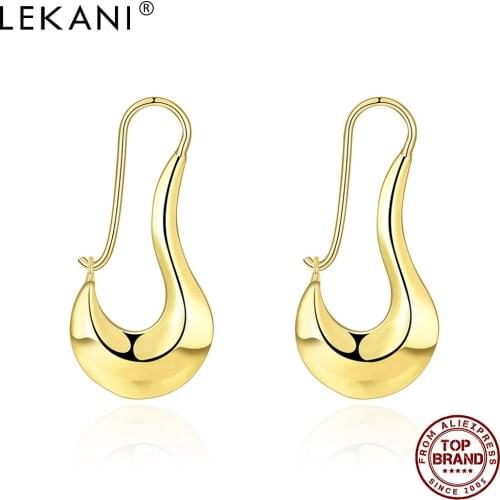 LEKANI Wedding Fashion Clip Earrings For Women Exquisite Personality And Luxury Geometry Female Earring Simple Jewelry On Sale