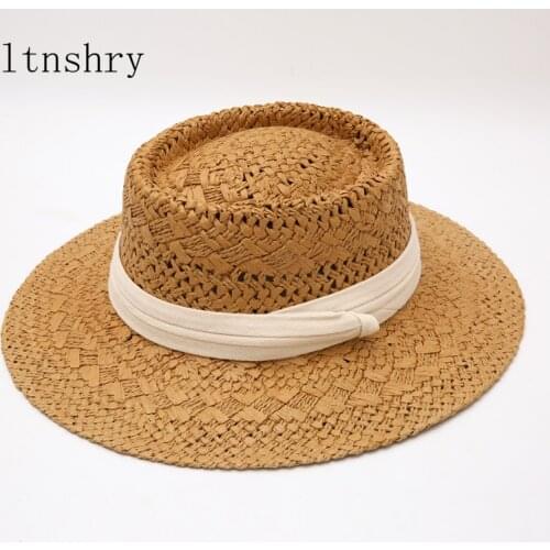 Fashion 2021 Summer Hat Women Straw Beach Visor Protection Sun Hats Wide Brim Sunhat Chapeau Femme outdoor Holiday cap