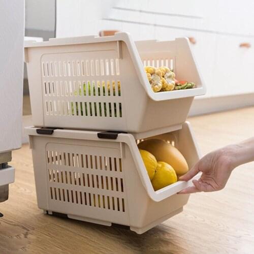Stackable Storage Baskets Toy Storage Organization Bathroom Movable Storage Boxes Kitchen Fruit Baskets Storage Container